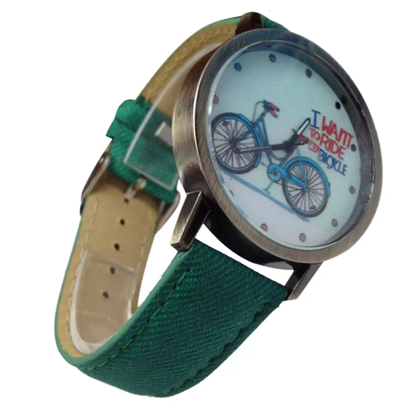 Модные женские часы повседневные модные с джинсовым ремешком велосипедные