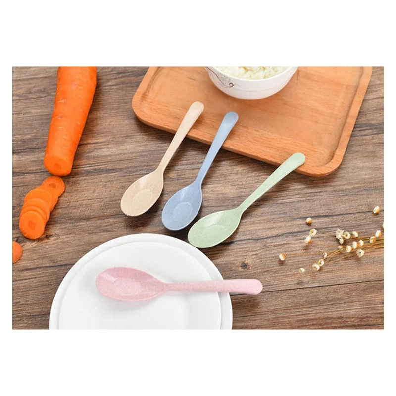 Детская ложка из натуральной пшеничной соломы для кормления риса детская посуда