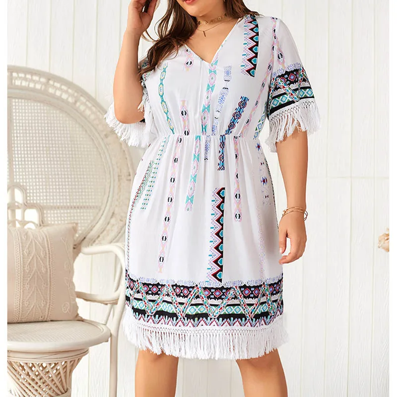 Летнее женское платье размера плюс, обхват груди 140 см, 6XL, 7XL, 8XL, 9XL, женское платье темно-белого цвета