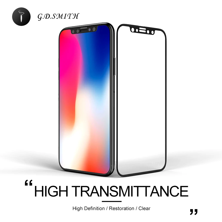 G. D. SMITH полное покрытие 3D закаленное стекло экран протектор для iPhone x/xr защитное