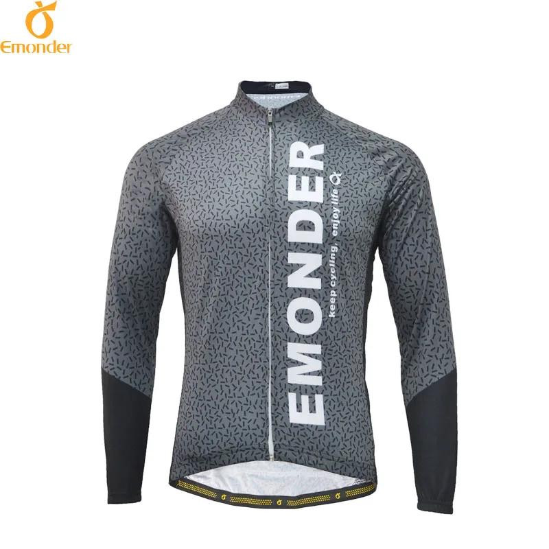 

EMONDER Men Long Sleeve Cycling Jersey Bike Jersey Bicycle Breathable Quick Dry Cycling Top Jersey For Spring Autumn MYCY07261