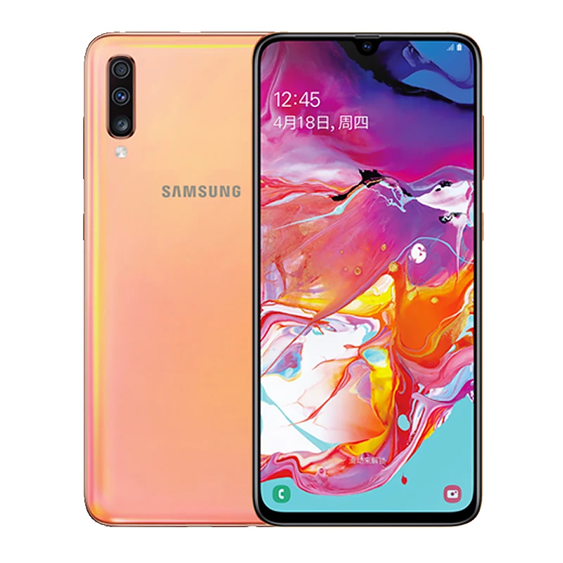 Samsung Galaxy A70 A7050, 8 ГБ ОЗУ, 128 Гб ПЗУ, две sim-карты, четыре ядра, 6,7 дюйма, 32 МП, селфи-камера Snapdragon 675, NFC, 4500 мА/ч, мобильный телефон
