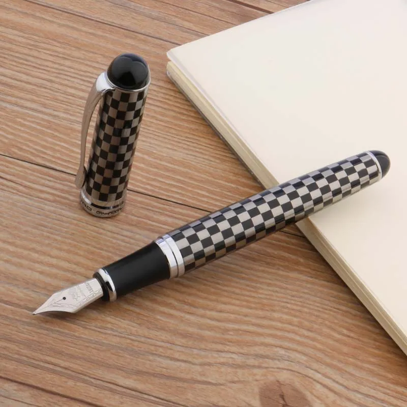 Jinhao 750 черно-белая шахматная доска Средний Перо авторучка | Канцтовары для офиса и