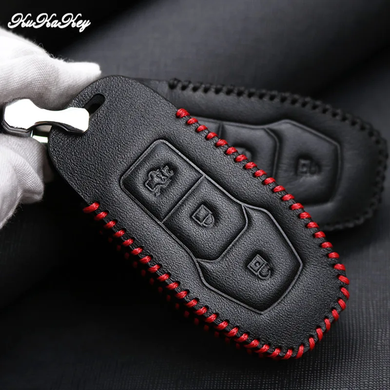 Кожаный Автомобильный чехол для смарт-ключей кошелек Ford New Mondeo Taurus EcoBoost Explorer Mustang