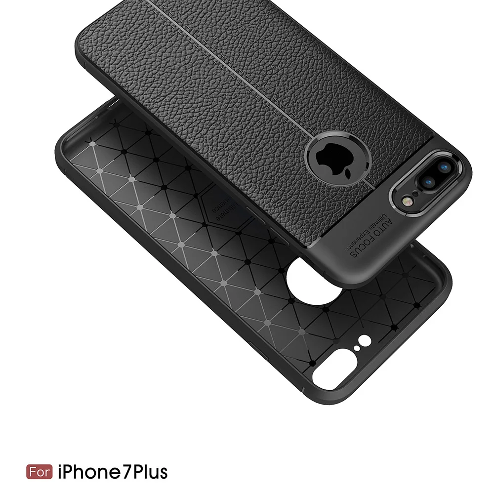 Кожаный ТПУ мягкий чехол для iphone X 7/8plus 6/6s plus 5S SE противоударный телефона полное