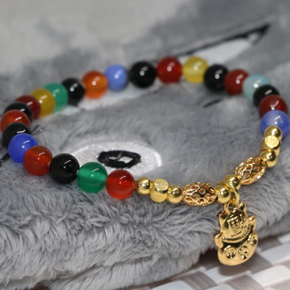 6 мм натуральный многоцветный сердолик оникс Агатовая нитка круглых бусин