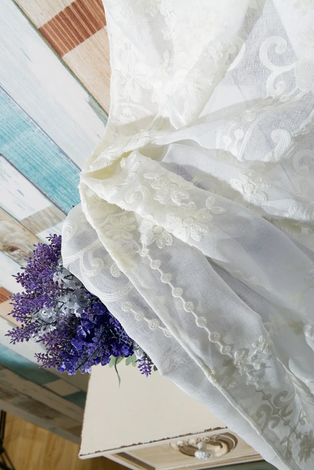 [SS] занавески в деревенском стиле s из хлопка с вышивкой для гостиной белая