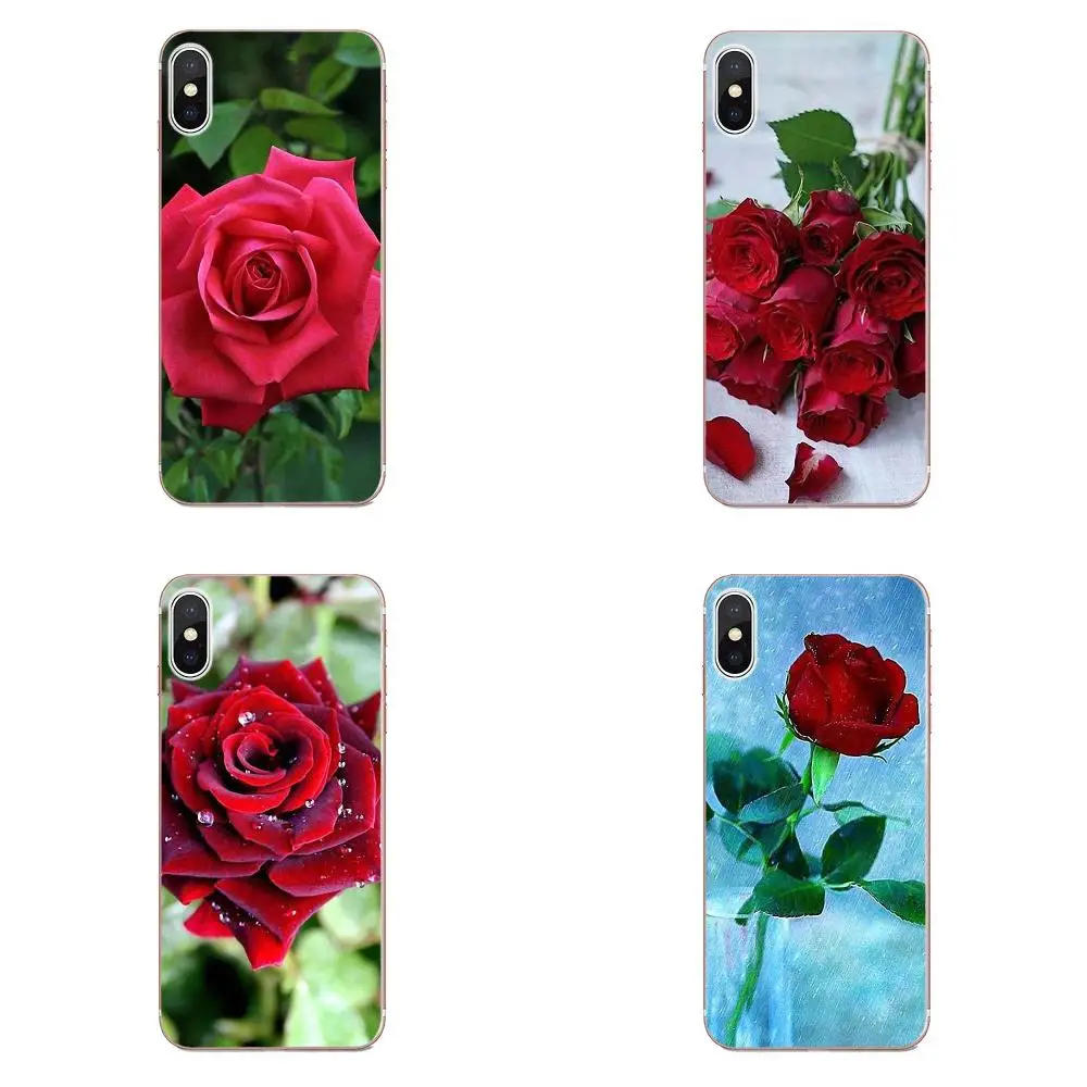 Красивые садовые красные розы цветы для Galaxy A3 A5 A7 On5 On7 2015 2016 2017 Grand Alpha G850 Core2 Prime S2