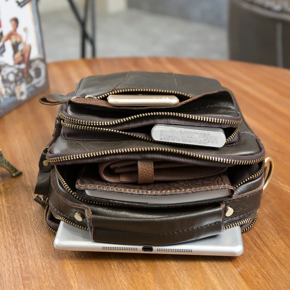 Оригинальная кожаная мужская модная повседневная сумка тоут Mochila дизайнерская