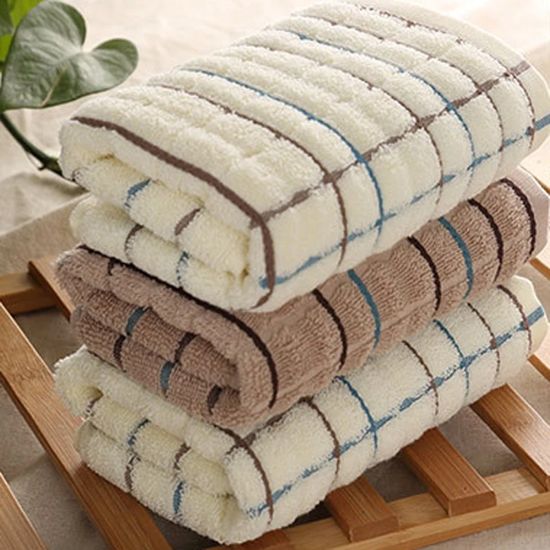 Высокое качество 100% хлопок жаккардовые впитывающие полосатые полотенца для лица