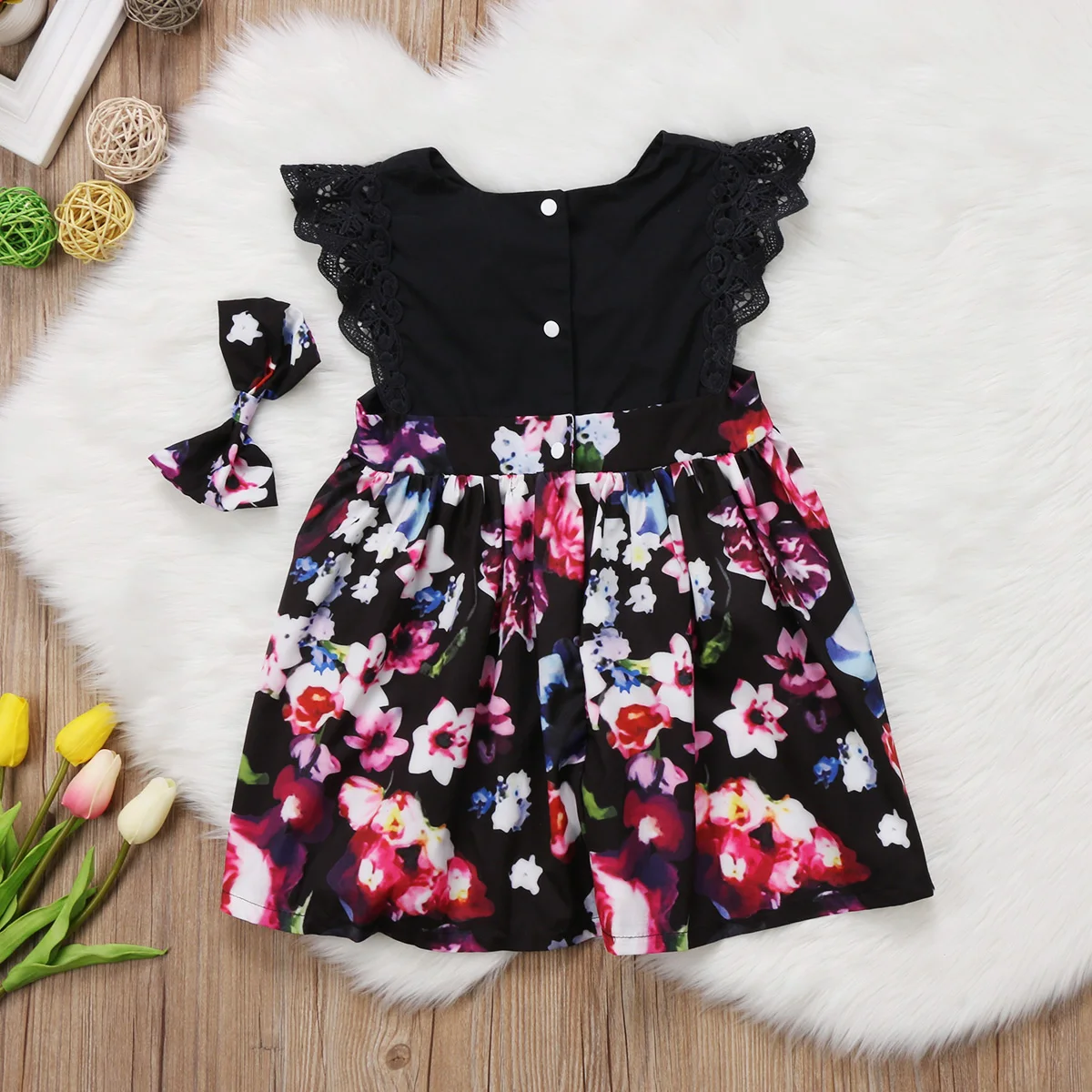 Комбинезон для новорожденных с открытой спиной и цветочным принтом | Мать