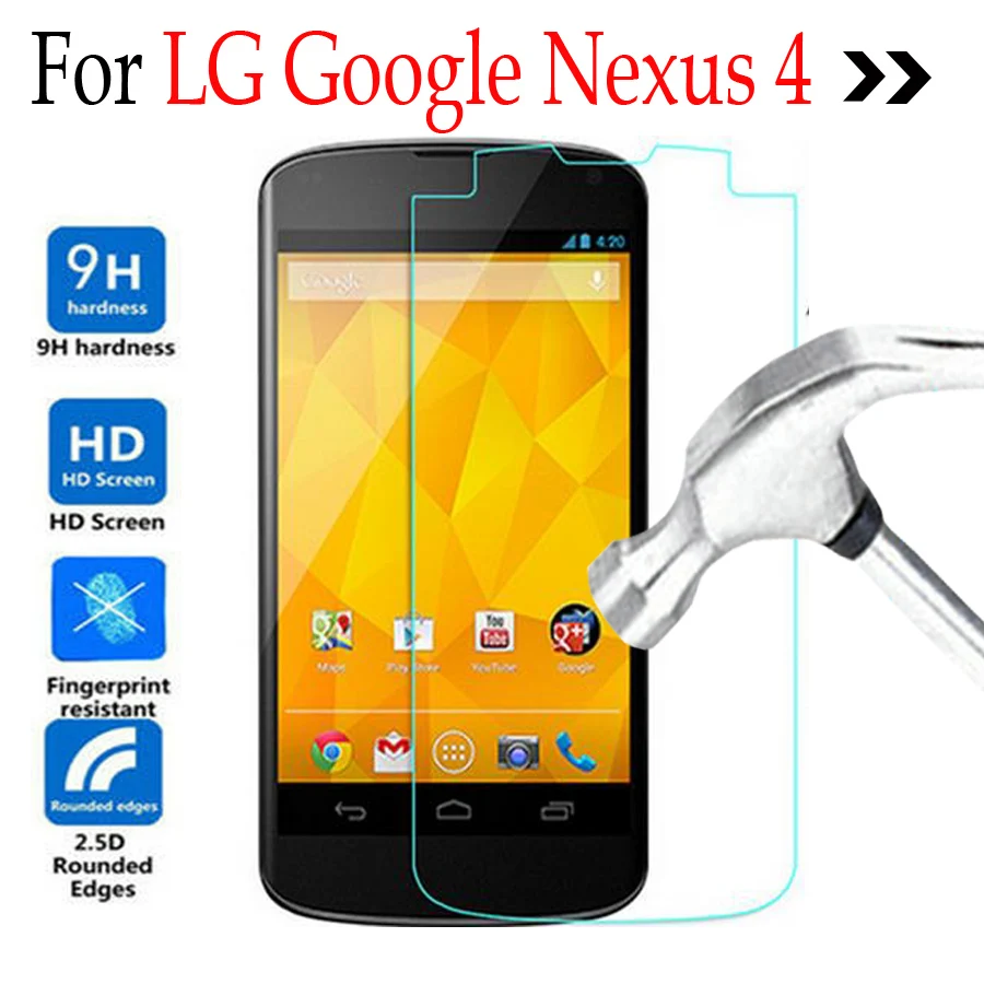 Высококачественное закаленное стекло для LG Google Nexus 4 Nexus4 E960 Mako, защитная пленка для передней крышки, защитная пленка, чехол