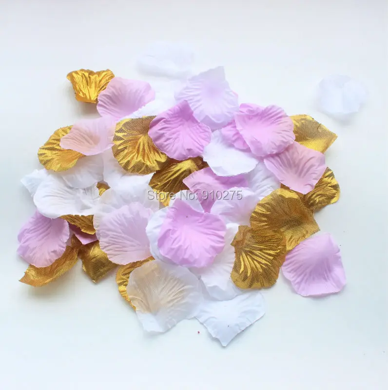600 шт Смешанные Лавандовые золотые белые лепестки розы Таблица Конфетти