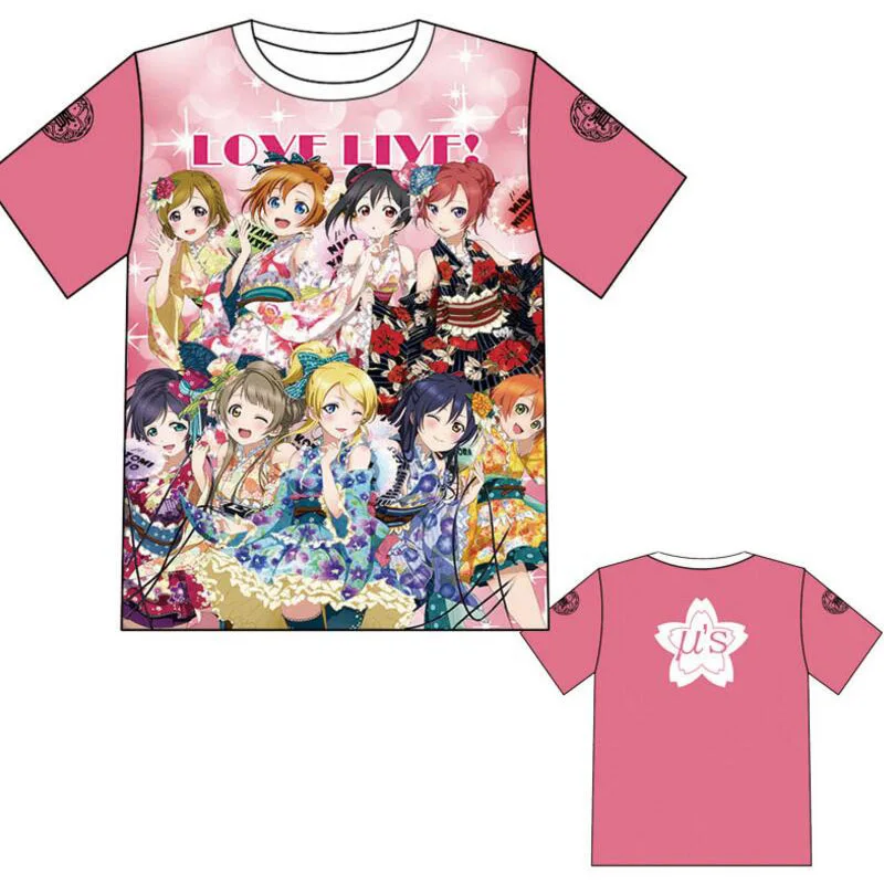 LoveLive! U's Aqours футболка костюм для косплея Love Live для мужчин и женщин Летняя футболка с короткими рукавами Повседневные футболки - Цвет: 2