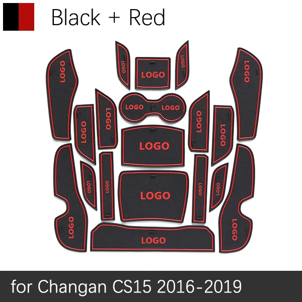 Red CS15 16-19 Противоскользящими резиновыми затворный слот подставка под кружку, для Changan CS15 CS35 CS75 CX70 2012 2013 автомобильные аксессуары наклейки - Название цвета: Red CS15 16-19