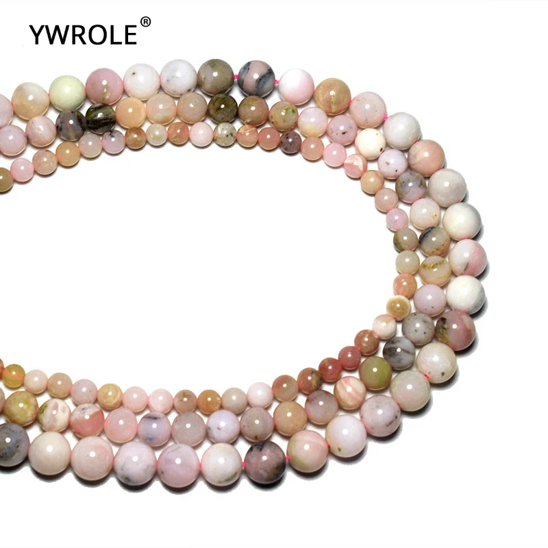 Wholesale 100% Natural Imported Pink Opal Gem Stone Beads For Jewelry Making DIY Bracelet Necklace 6/8/10 mm Strand 15'' Lots |