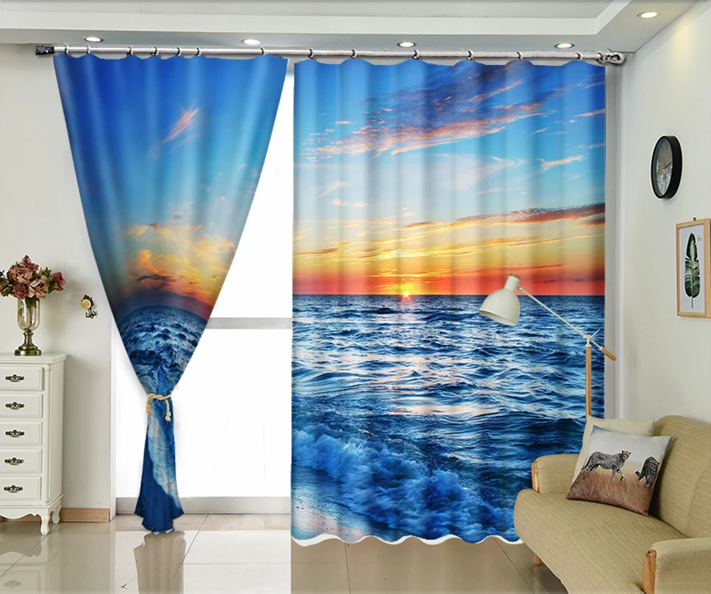 Tidewater в закате под морем 3d цифровая печать стерео занавески высокая точность