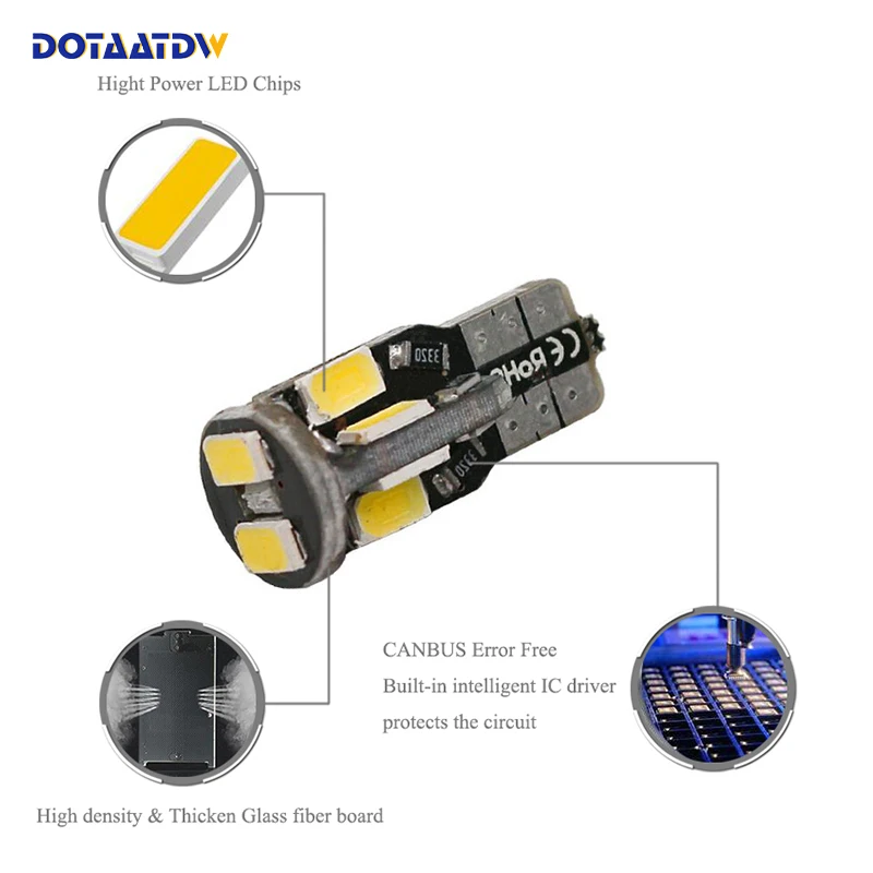 2x супер яркий T10 194 168 W5W 10SMD 5630 Cree чип клиновидная База автомобильный светодиодный