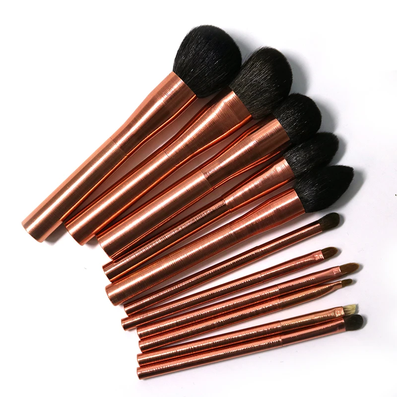 Набор кистей для макияжа из розового золота набор козьей шерсти 11 шт.|makeup brush set|brush