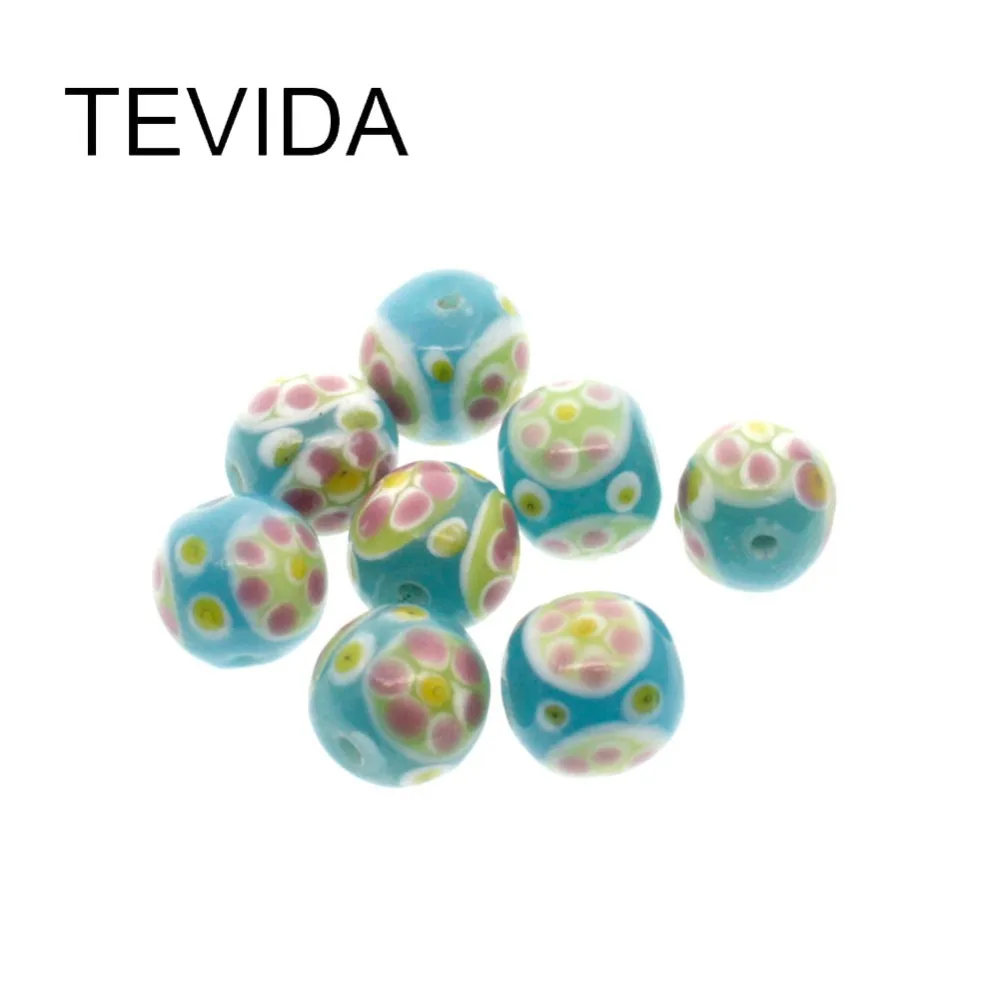 

Tevida R72 18pcs Round Glass Beads DIY for Jewelry Making/Necklace Pendant Jewelry Accessories/Finding