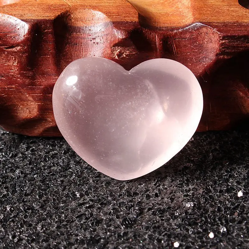 Роза Розовый кристаллический кварц камень в форме сердца ИСЦЕЛЕНИЕ Gemstone ремесло Домашний Свадебная вечеринка офисной обстановкой подарок к празднику 25 мм* 25 мм