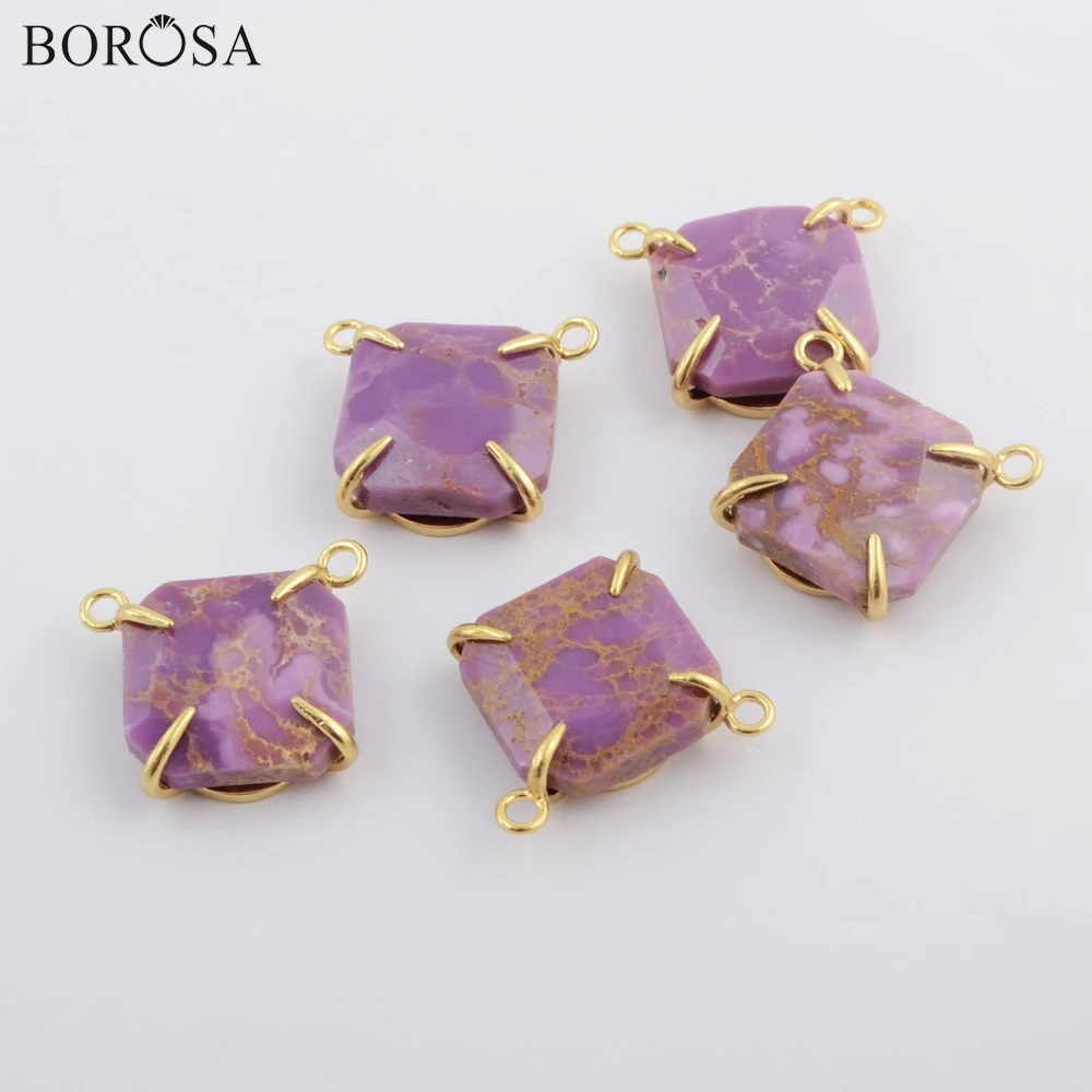 BOROSA 5/10 шт. Квадратные золотые когти соединители из мусковита сахарного сплава