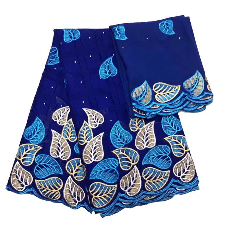 Камни Африканский швейцарский хлопок жаккард 5 + 2 ярдов набор Последняя мода 2019