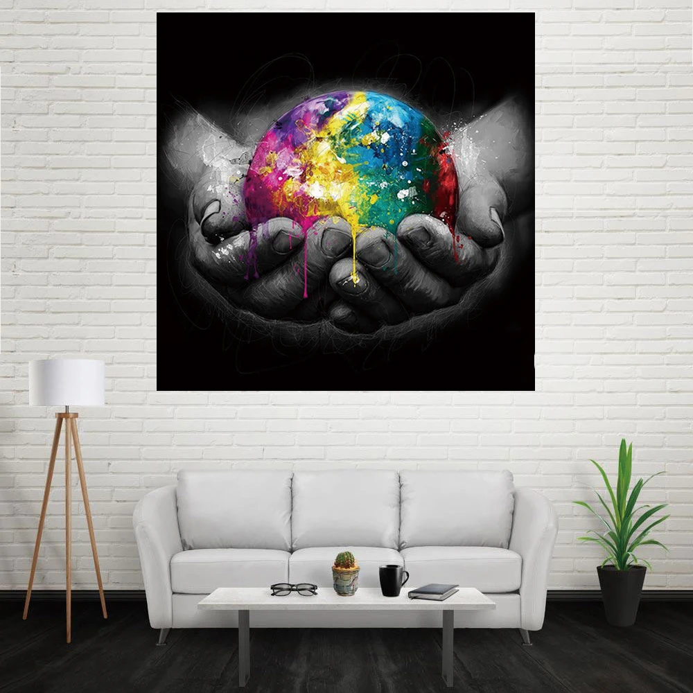 Яркая красочная картина мира Картина на холсте фотообои для гостиной кабинета