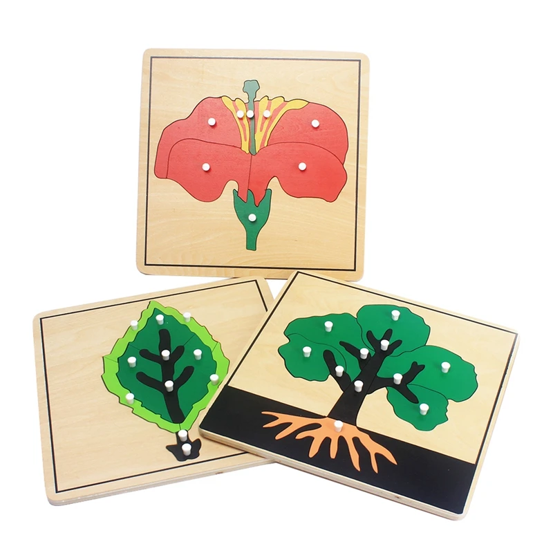 Baby Montessori Materials Wooden Puzzles Educational Toys Plant Growth Panel Wood Toy Learning Tangram/Jigsaw Toddlers Preschool new wooden baby toys montessori wood fractional frame learning educational preschool training baby gifts