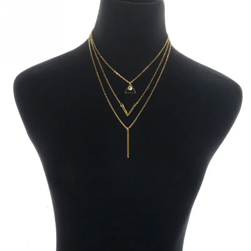 2018 новый шарм Цепочки и ожерелья Jewelry Многослойные колье коренастый заявление