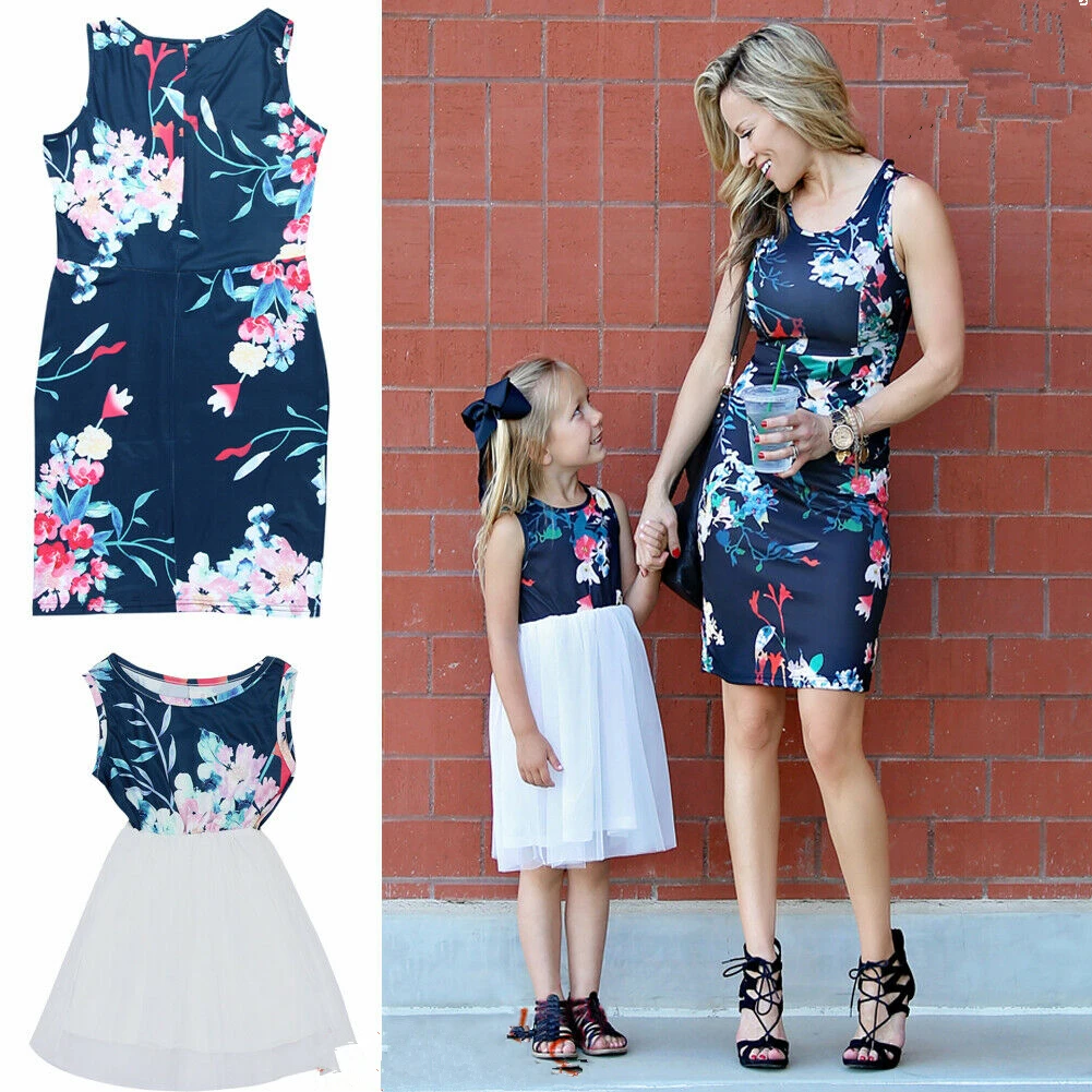 Новинка одинаковые комплекты для семьи одежда мамы и дочки платье маленьких