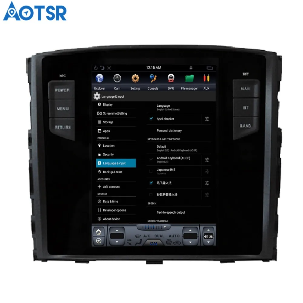 Aotsr Android 7 1 Tesla стиль автомобиля нет dvd плеер gps навигация для MITSUBISHI PAJERO V97 V93 Shogun Montero