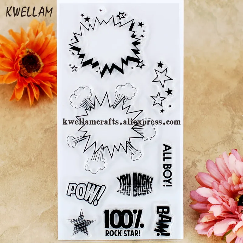 POW ALL BOY ROCK STAR BAM YOU альбом для скрапбукинга DIY фотокарты резиновая фотобумага