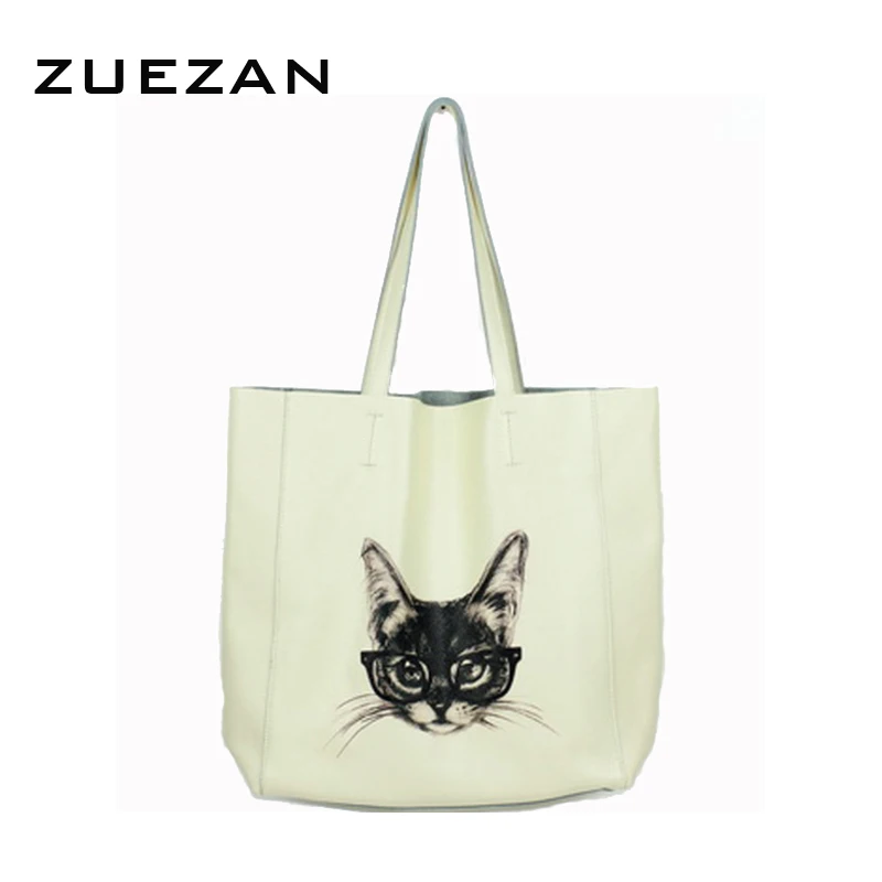 Женская сумка из натуральной кожи Повседневная для покупок с принтом оленя и