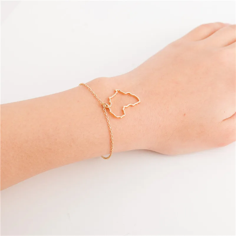 Контурный браслет с Африканской картой полый кантри Южной Африки родной город