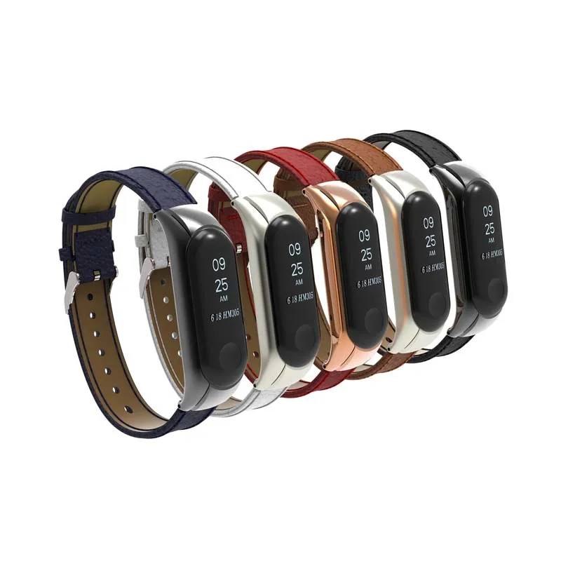 Teamyo mi Band 3 Ремешок Браслет из натуральной кожи для xiaomi mi band 3 Смарт-часы браслет аксессуары ремешок браслет mi Band 3