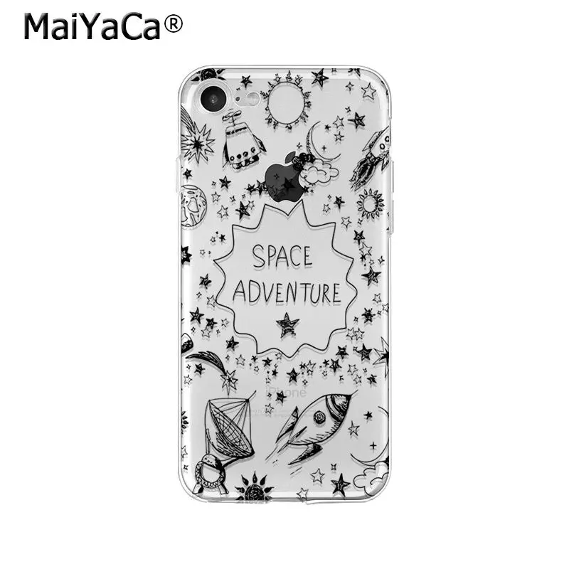 Мягкий силиконовый чехол для телефона MaiYaCa Astronaut rocket planet space из ТПУ Apple iPhone 8 7 6 6S Plus X