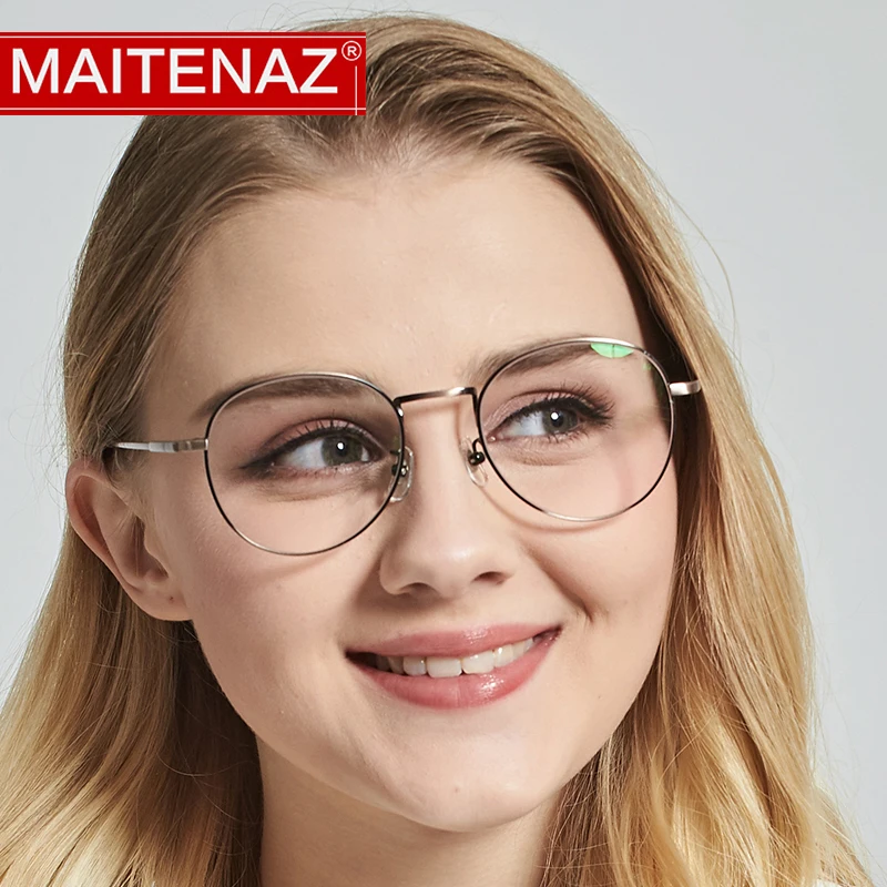 Очки для близорукости MAITENAZ из сплава Классические винтажные модные удобные