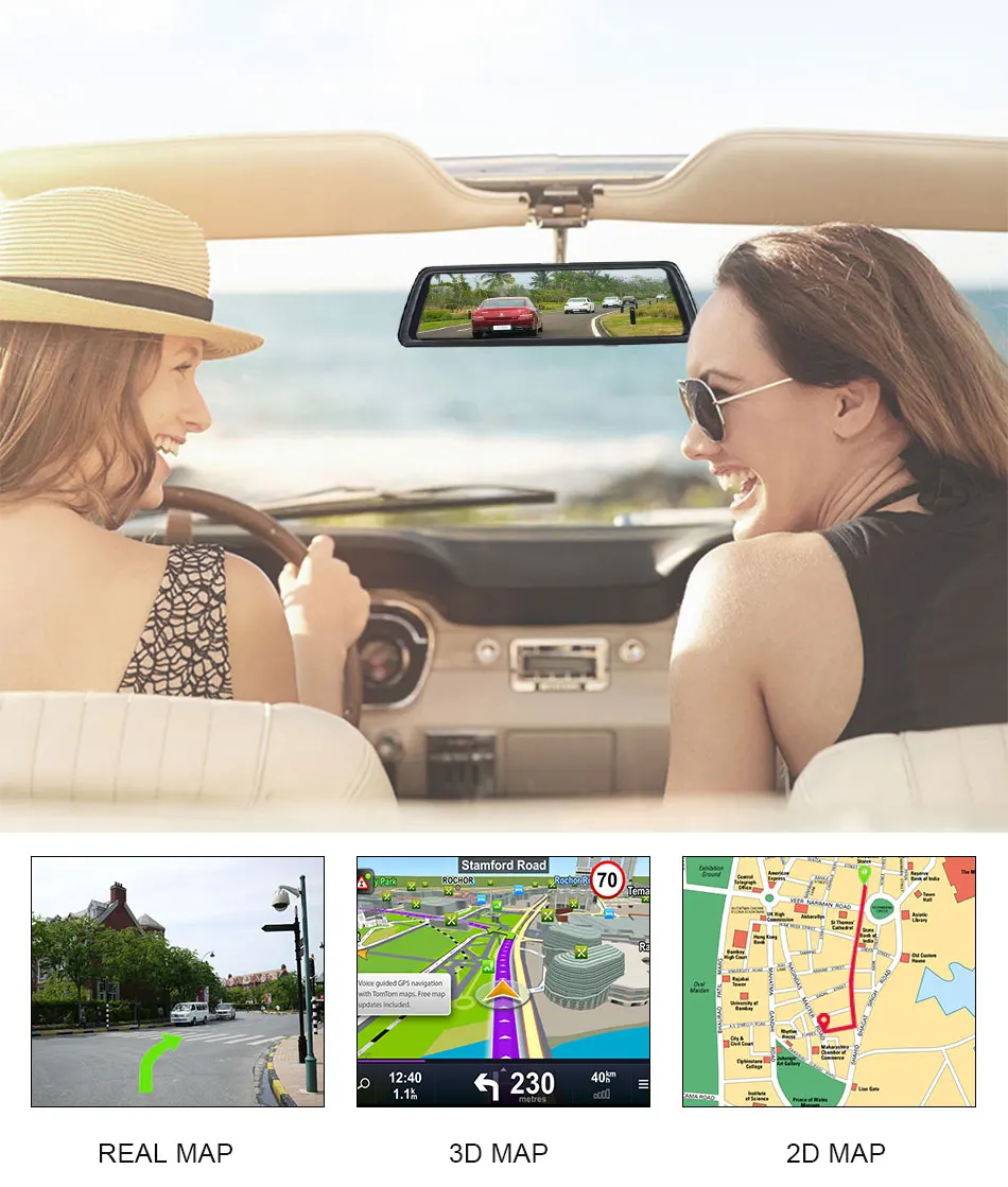 Автомобильный видеорегистратор ANSTAR с 10 дюймовым экраном ADAS с 4 камерами 4G FHD1080P, мультимедийное зеркало заднего вида, 360 градусов, зеркальная камера, видеорегистратор