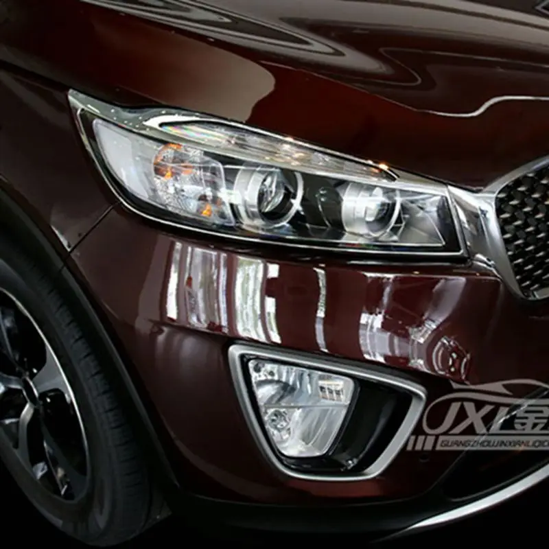 Для Kia Sorento ABS Хром Внешний Передняя фара Крышка лампы Планки лампы Вытяжки декоративная крышка автомобильные аксессуары 2 шт