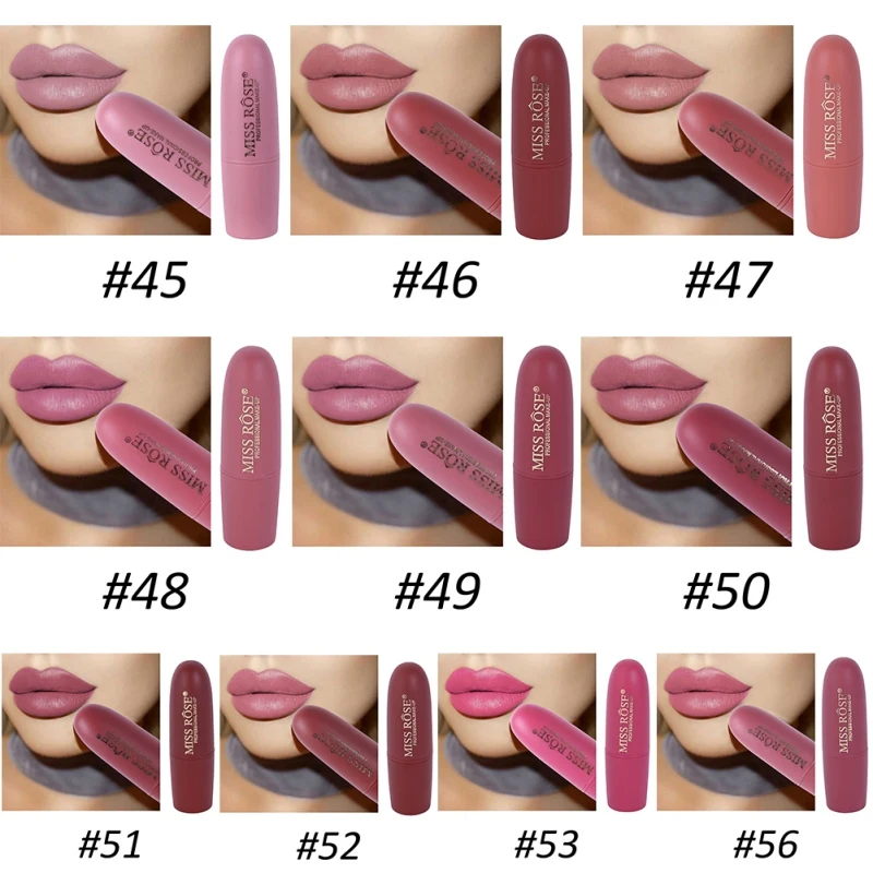 Miss Rose, женская красная помада, 10 цветов, Wterproof, вампирский коричневый, красота, Детские губы, Batom, матовая помада, макияж, косметика, блеск для губ