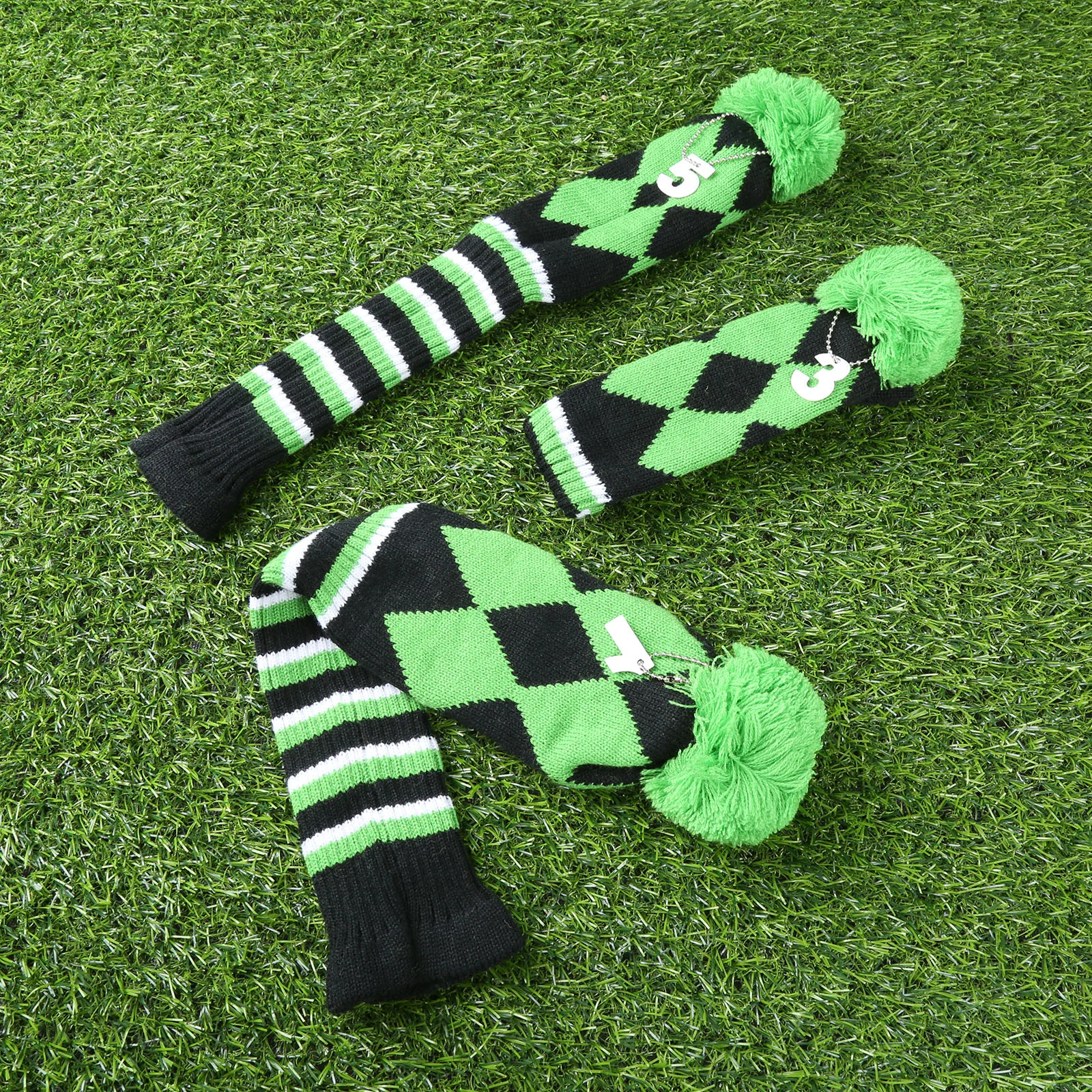 Комплект из 3 предметов вязанные головные Уборы Шерстяной помпон Гольф Клуб