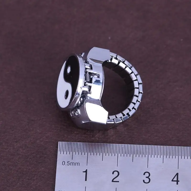 JOCESTYLE Creative Round Stretch Round Elastic Finger Ring Watches Unisex Vintage Fashion Jewelry Pocket Finger Ring Men Women