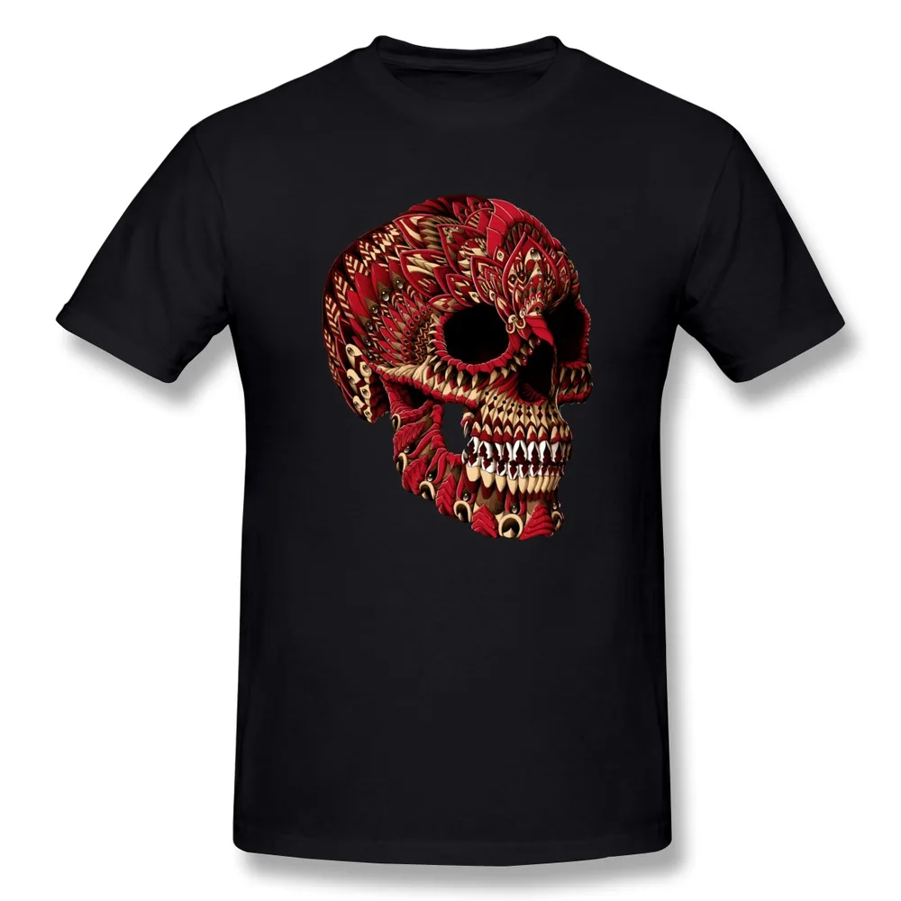 Wholesale Slim Fit Men T Shirt Ornate Skull Printed Shirts Boy|shirts big|shirt printershirts fox |