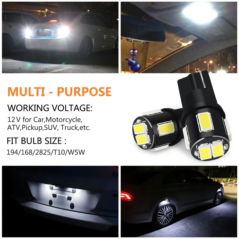 2x Car Styling LED T10 Canbus 194 W5W 192 6 SMD 5630 Auto Light Bulb No Error Parking Side | Автомобили и мотоциклы