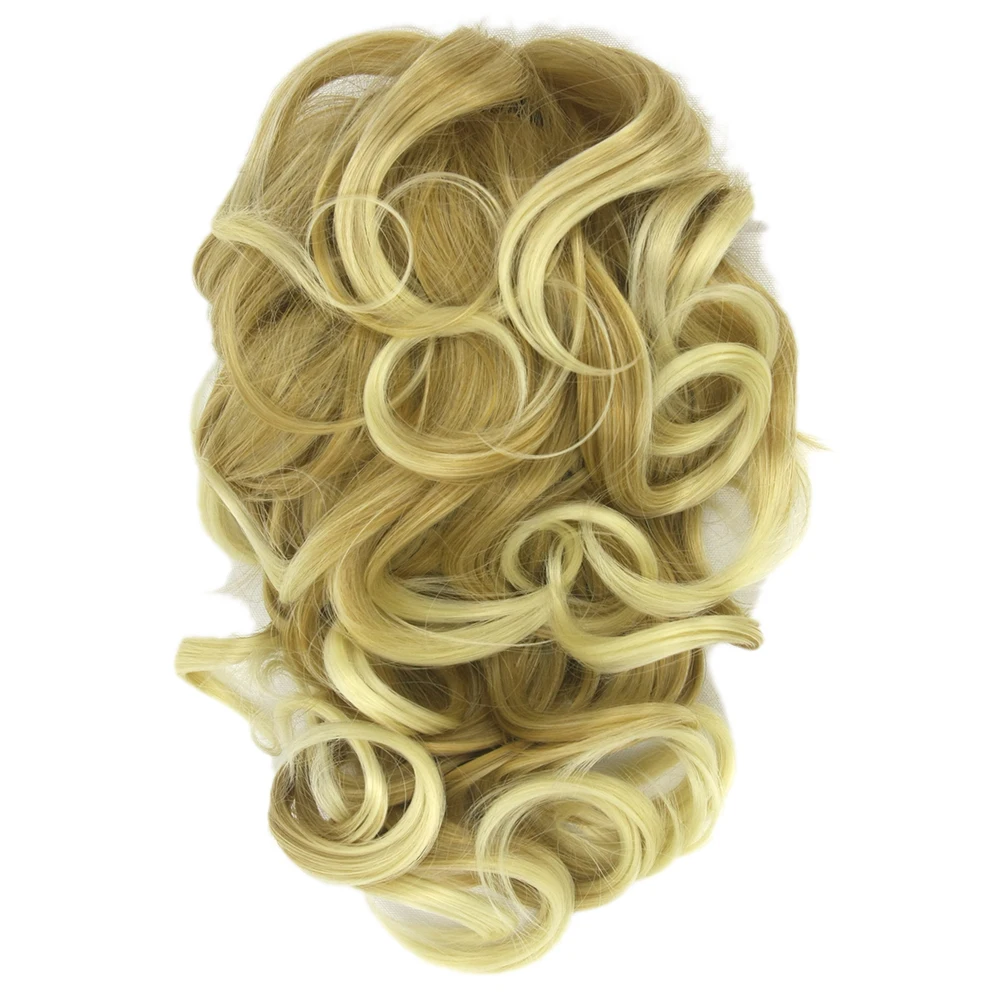 Soowee Claw Ponytail Curly Synthetic Hair Blonde Ombre Clip In Hair Extensions Little Pony Tail Hair on Clips Chignon Fairy Tail
