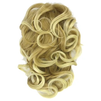 Soowee Claw Ponytail Curly Synthetic Hair Blonde Ombre Clip In Hair Extensions Little Pony Tail Hair on Clips Chignon Fairy Tail 1