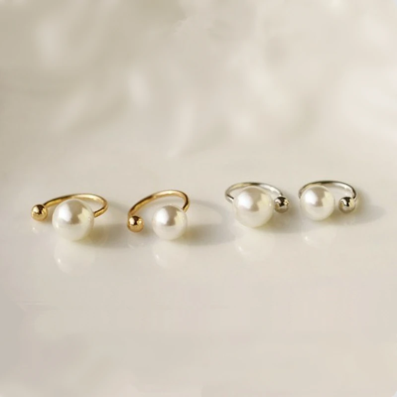 

Fashion Korea Imitation Pearl Ear Bones Earrings Invisible U Earrings Non Pierced Ear Girls Birthday Gift