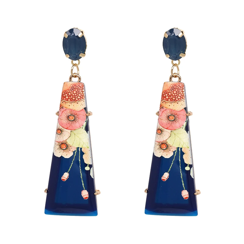 Новое поступление 2019 богемные геометрические висячие серьги JURAN с цветком