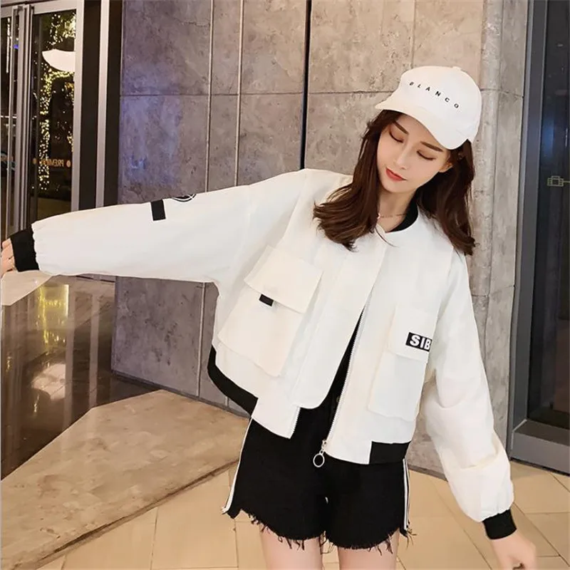 2019 Flight white black bomber jacket women and women's coat clothes ladies Short cardigan jacketHC070 | Женская одежда